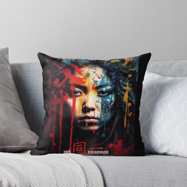 Item preview, Ink Essence - Japanese Aesthetic Surreal Kanji Symbol Painted Face Art 81 designed and sold by MadeByRobots.