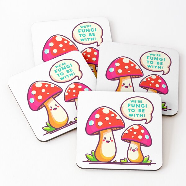 Item preview, Cheerful Mushroom Companions - Brighten Your Space with Fungi Friends designed and sold by FebricFusion.