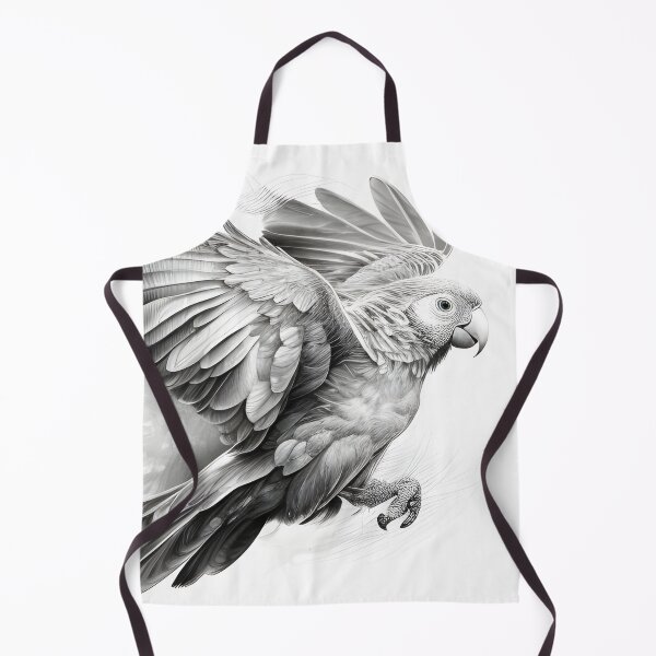 Item preview, Black and white Parrot pencil drawing designed and sold by Pencil-Art.