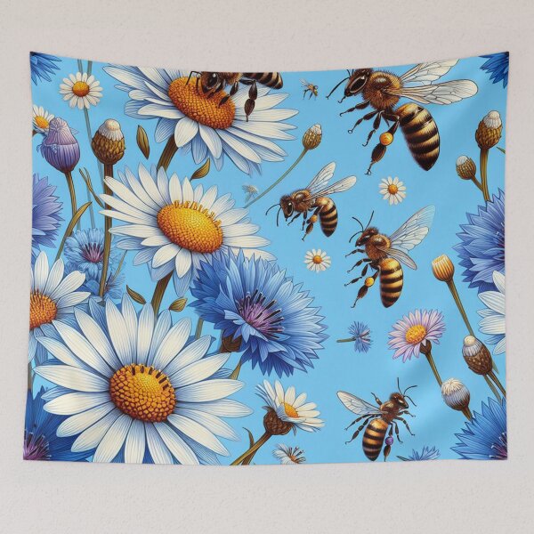 Item preview, floral bees and cornflowers designed and sold by justbejoker.