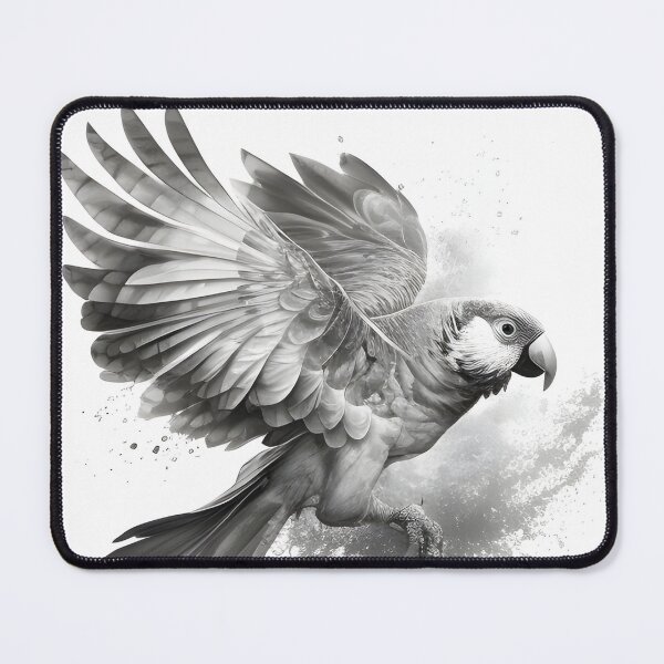 Item preview, Black and white Parrot pencil drawing designed and sold by Pencil-Art.