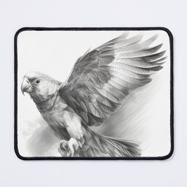 Item preview, Black and white Parrot pencil drawing designed and sold by Pencil-Art.