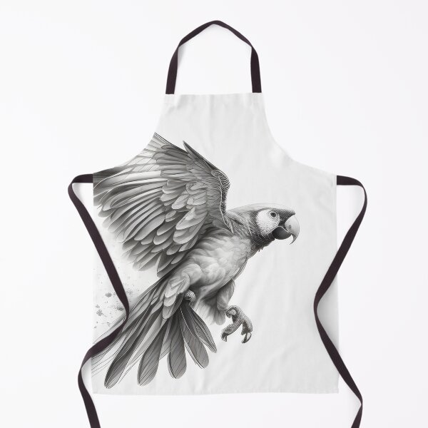 Item preview, Black and white Parrot pencil drawing designed and sold by Pencil-Art.