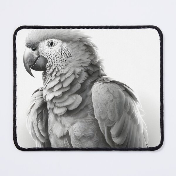 Item preview, Black and white Parrot pencil drawing designed and sold by Pencil-Art.