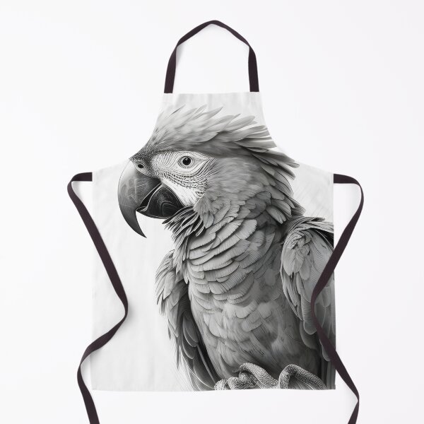 Item preview, Black and white Parrot pencil drawing designed and sold by Pencil-Art.