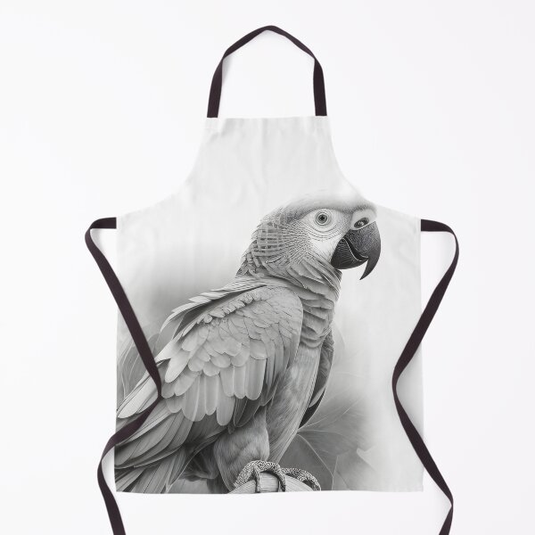 Item preview, Black and white Parrot pencil drawing designed and sold by Pencil-Art.