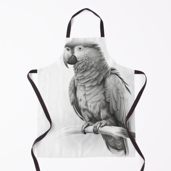 Item preview, Black and white Parrot pencil drawing designed and sold by Pencil-Art.
