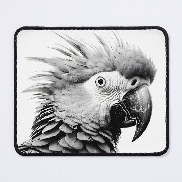 Item preview, Black and white Parrot pencil drawing designed and sold by Pencil-Art.