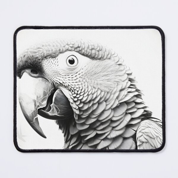 Item preview, Black and white Parrot pencil drawing designed and sold by Pencil-Art.