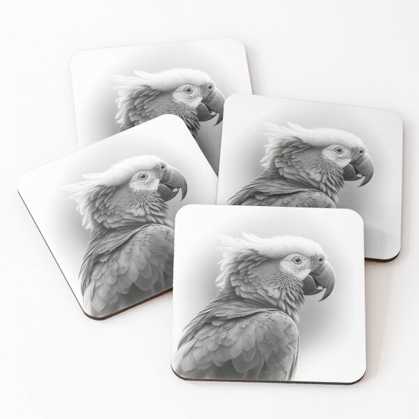 Item preview, Black and white Parrot pencil drawing designed and sold by Pencil-Art.