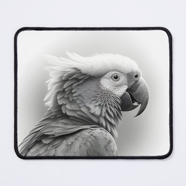 Item preview, Black and white Parrot pencil drawing designed and sold by Pencil-Art.
