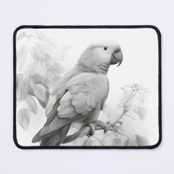 Item preview, Black and white Parrot pencil drawing designed and sold by Pencil-Art.