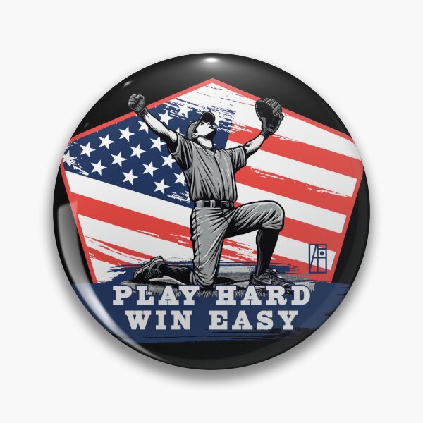 Item preview, USA - American BASEBALL - Baseball: Play hard, win easy - color designed and sold by ArtProjectShop.