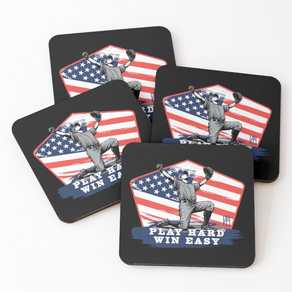 Item preview, USA - American BASEBALL - Baseball: Play hard, win easy - color designed and sold by ArtProjectShop.
