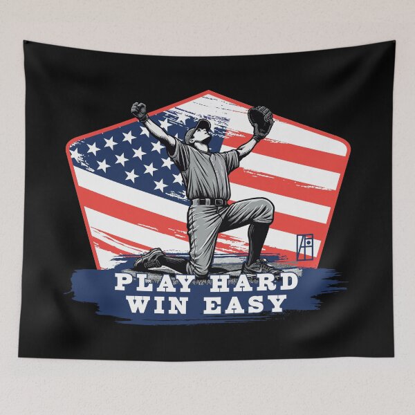 Item preview, USA - American BASEBALL - Baseball: Play hard, win easy - color designed and sold by ArtProjectShop.