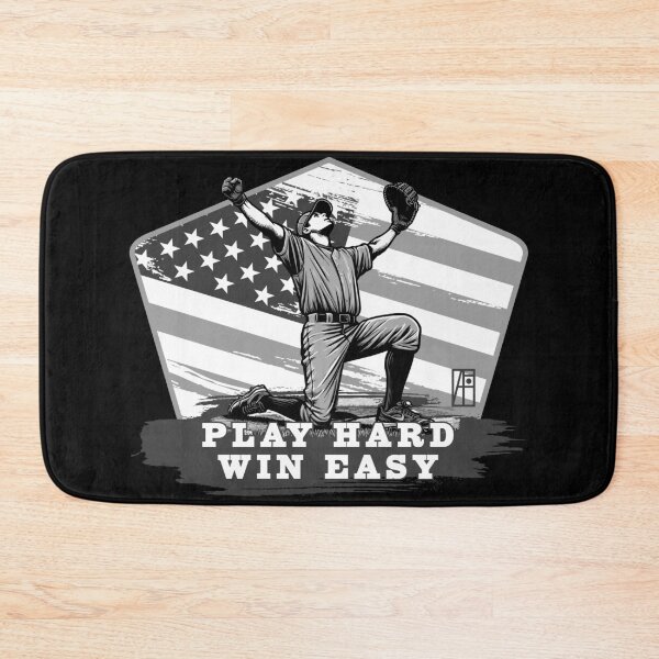 Item preview, USA - American BASEBALL - Baseball: Play hard, win easy - bw designed and sold by ArtProjectShop.