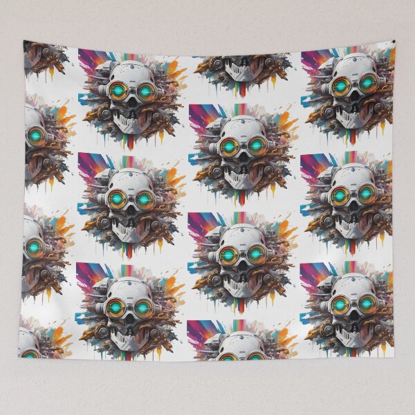 Item preview, Cyber skull with splash  abstract cool designed and sold by Coolparrotgirl.