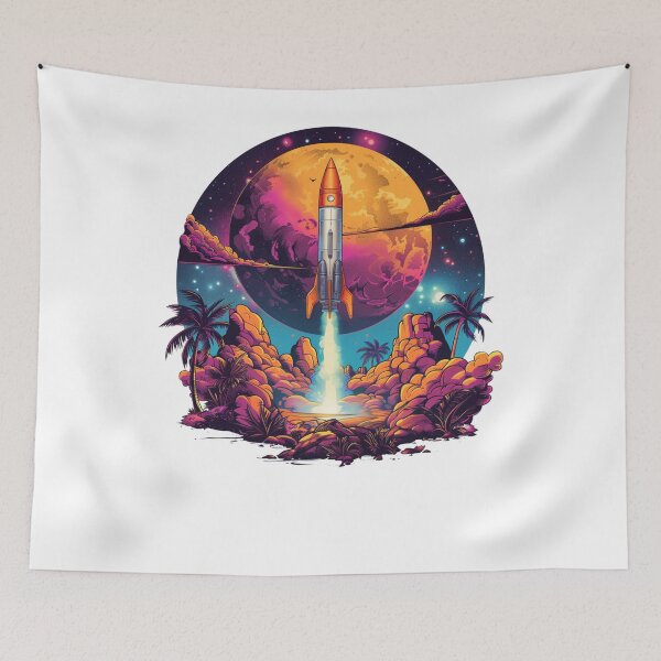 Item preview, spaceship taking off designed and sold by Revived Design.