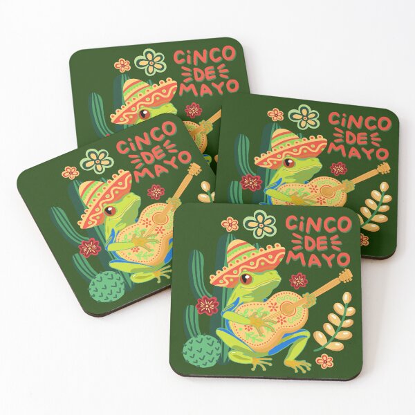 Item preview, Cinco de mayo, frog playing on guitar between cactus designed and sold by christmas-lady.