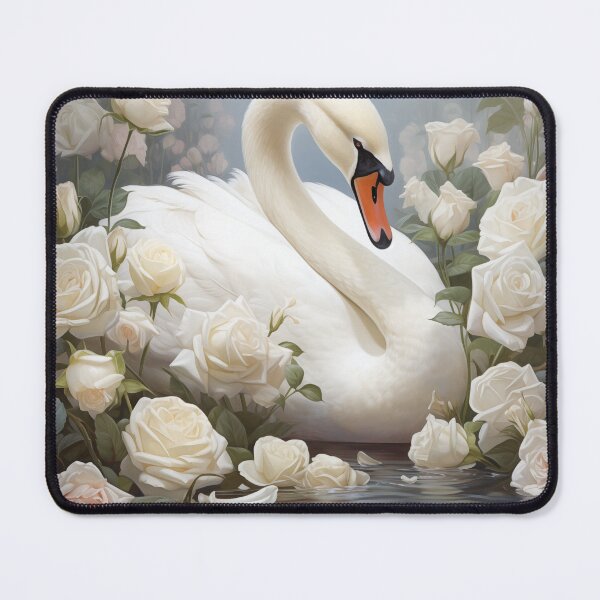 Item preview, Beautiful white swan with white roses. designed and sold by ArtbyJanineTate.