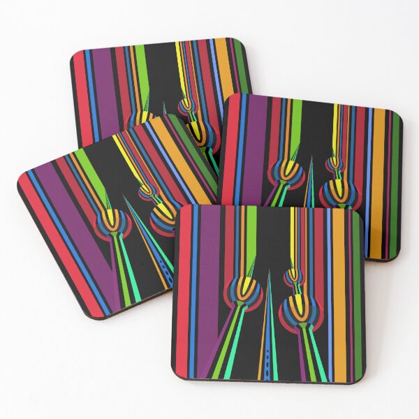 Item preview, Bright High Contrast Psychedelic Style Kuwait Towers Landmark by Craitza designed and sold by House of Sadu by Craitza.