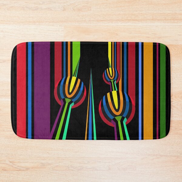 Item preview, Bright High Contrast Psychedelic Style Kuwait Towers Landmark by Craitza designed and sold by House of Sadu by Craitza.