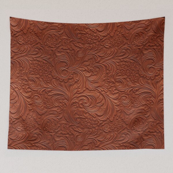 Item preview, Light Brown Tooled Floral Leather Design designed and sold by ArtsyWishy.