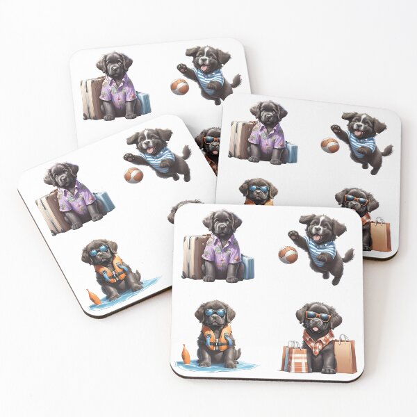 Item preview, Newfoundland cute puppy dog travel Sticker Pack 3 designed and sold by Keffy.