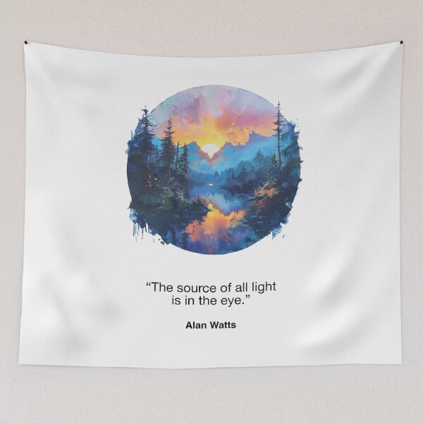 Item preview, Alan Watts quote - "The source of all light is in the eye" designed and sold by fjeddik.
