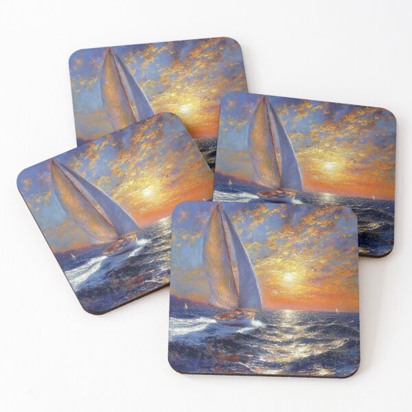 Item preview, Sailboat Moon Maritime Sea Nautical designed and sold by ArtHouseNiklas.
