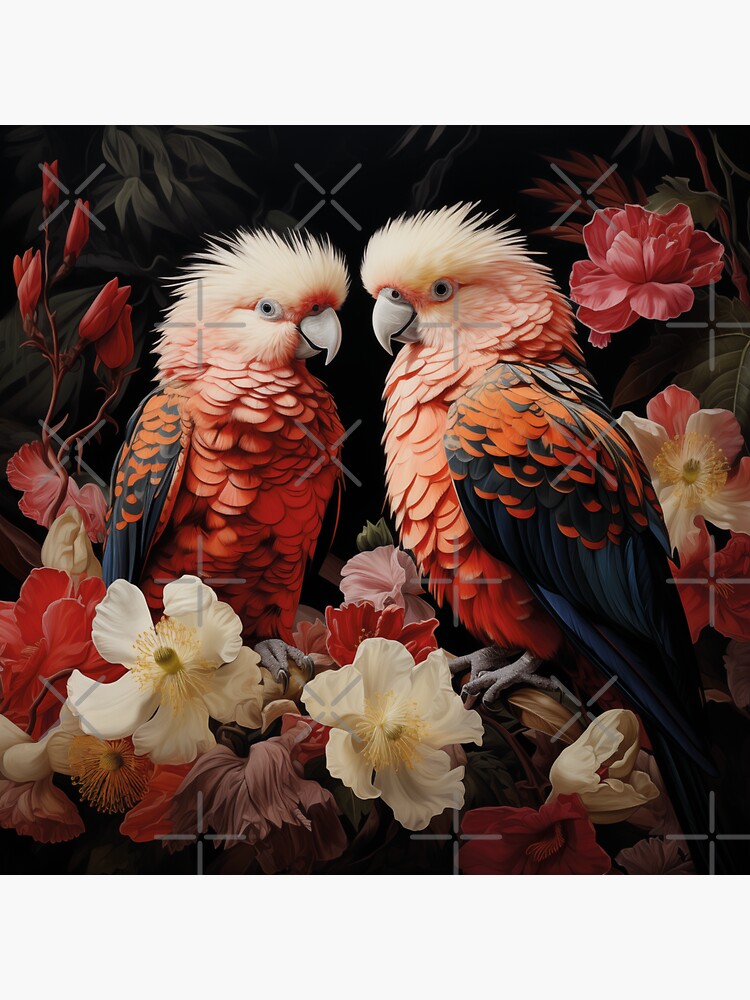 Thumbnail 3 of 3, Sticker, australian birds flowers designed and sold by Krasnovaovaova.