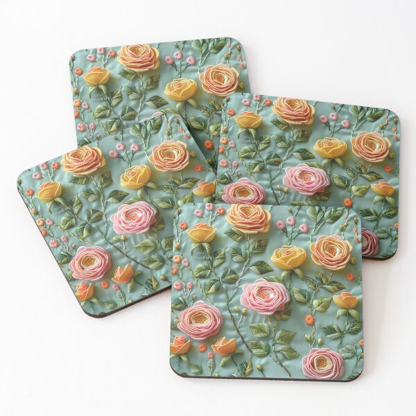 Item preview, Pink and yellow roses | Flower embroidery pattern | Floral pattern for women | All over flower pattern 1 designed and sold by Yaremchuk.