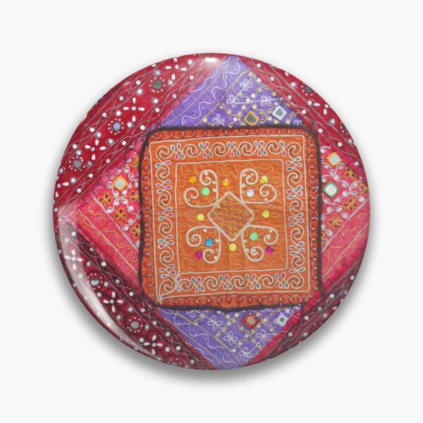 Item preview, Red and Pink Indian Print - Bright Pattern - Embroidered Design designed and sold by DreamersPlan.