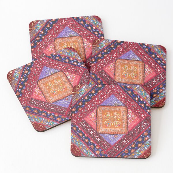 Item preview, Red and Pink Indian Print - Bright Pattern - Embroidered Design designed and sold by DreamersPlan.