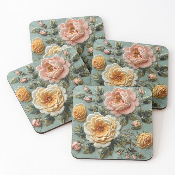 Item preview, Pink and yellow roses | Flower embroidery pattern | Floral pattern for women | All over flower pattern 2 designed and sold by Yaremchuk.