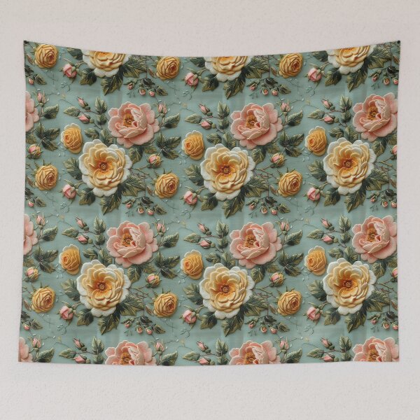 Item preview, Pink and yellow roses | Flower embroidery pattern | Floral pattern for women | All over flower pattern 2 designed and sold by Yaremchuk.