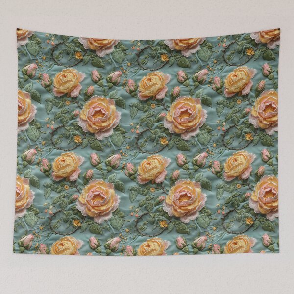 Item preview, Pink and yellow roses | Flower embroidery pattern | Floral pattern for women | All over flower pattern 3 designed and sold by Yaremchuk.