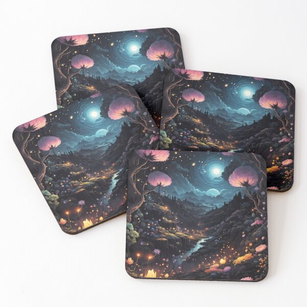Item preview, Starry Vortex Over Enchanted Floral Ravine designed and sold by Vitalka-uk.
