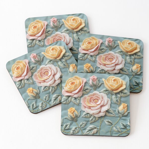 Item preview, Pink and yellow roses | Flower embroidery pattern | Floral pattern for women | All over flower pattern 4 designed and sold by Yaremchuk.