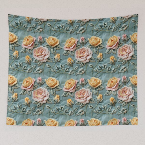 Item preview, Pink and yellow roses | Flower embroidery pattern | Floral pattern for women | All over flower pattern 4 designed and sold by Yaremchuk.