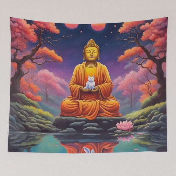 Item preview, The Buddha with a Cat designed and sold by Nikki-Designz.