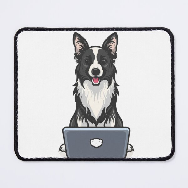Item preview, Border Collie with laptop designed and sold by Blemenowo.