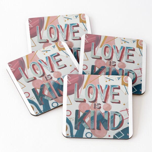 Item preview, Love is Kind: Abstract Geometric Typography Artwork designed and sold by HahaHandlesHub.