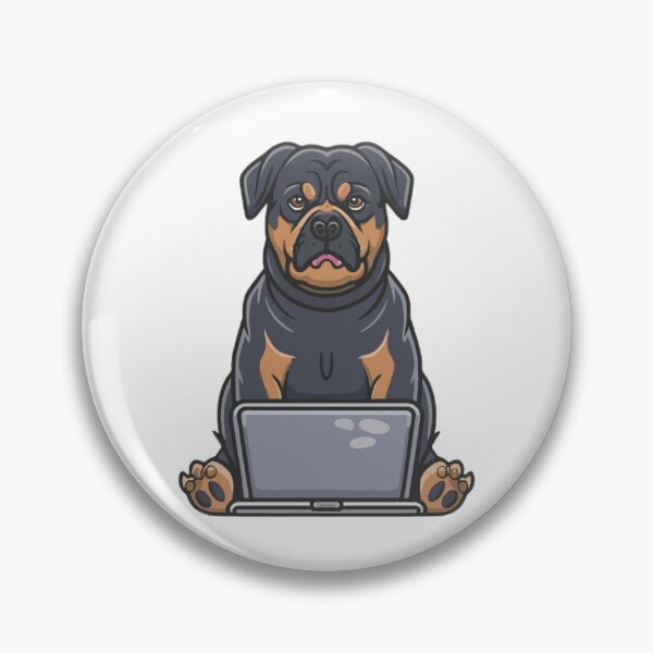 Item preview, Rottweiler with laptop designed and sold by Blemenowo.
