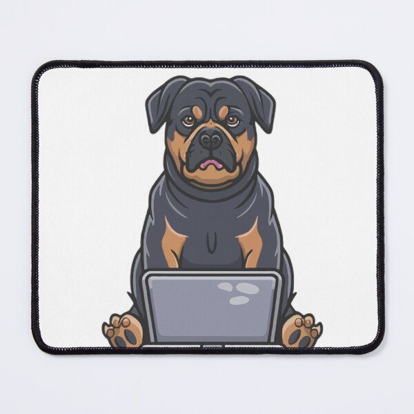 Item preview, Rottweiler with laptop designed and sold by Blemenowo.