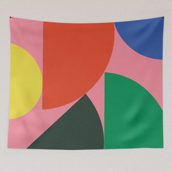 Item preview, Colorful Half Circle, Abstract Boho, Geometrical, Mid Century Modern 3 designed and sold by technicolorable_art.
