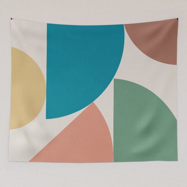 Item preview, Half Circle, Abstract Boho, Geometrical, Mid Century Modern 4 designed and sold by technicolorable_art.