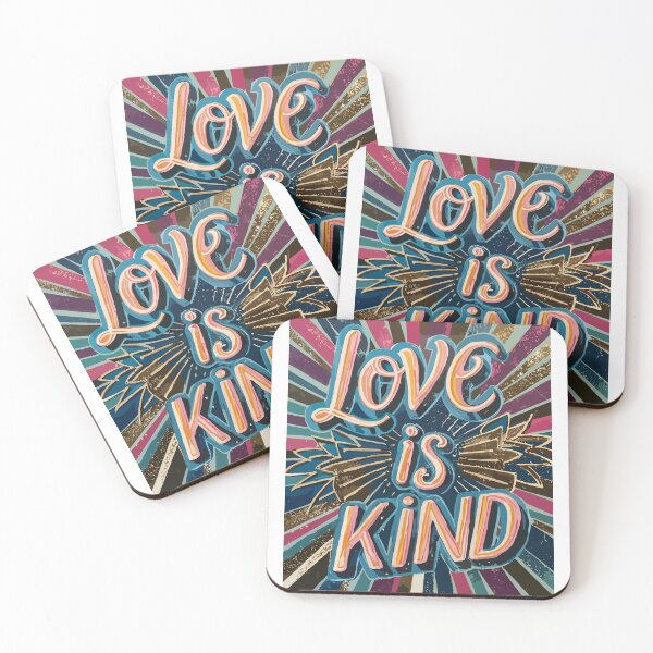 Item preview, Love is Kind: Modern Lettering with Metallic Accents designed and sold by HahaHandlesHub.