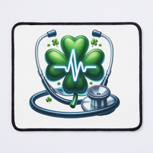 Item preview, Heartbeat Stethoscope Shamrock, NICU Nurse St Patricks Day, Registered Nurse, Neonatal ICU designed and sold by behindthefacts.
