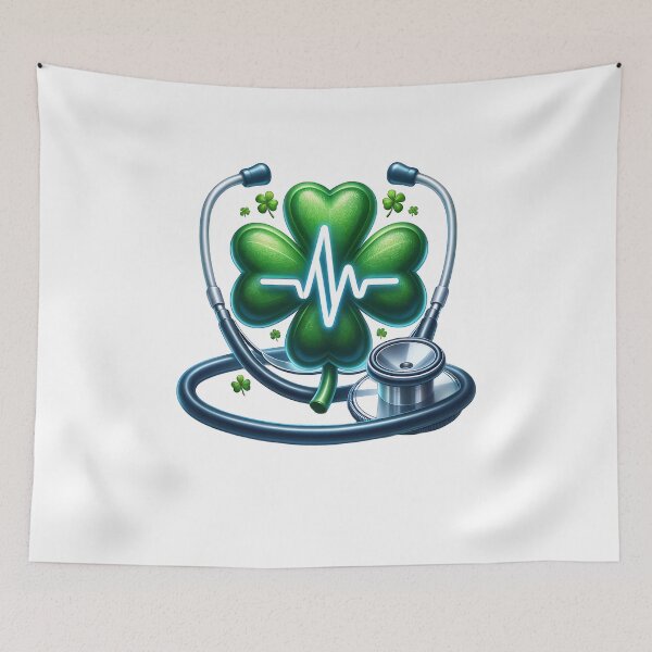 Item preview, Heartbeat Stethoscope Shamrock, NICU Nurse St Patricks Day, Registered Nurse, Neonatal ICU designed and sold by behindthefacts.